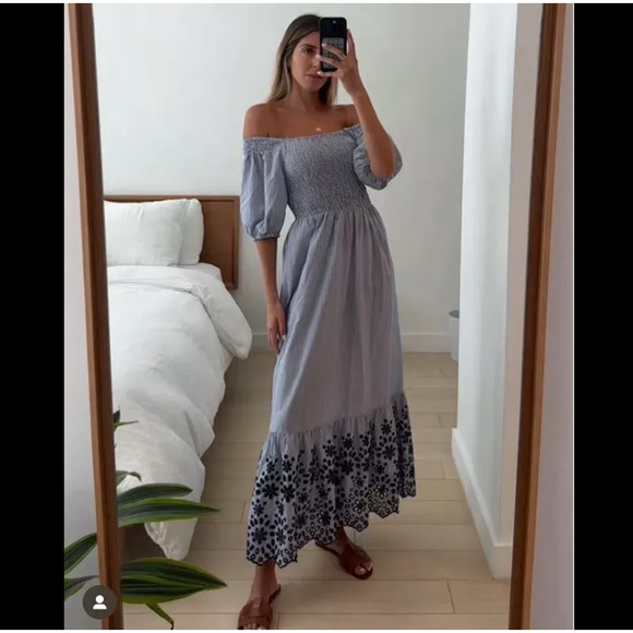 ZARA Balloon Sleeve Long Dress NWT - Picture 8 of 15